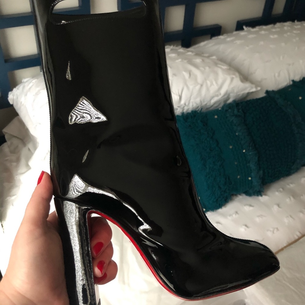 SOLD💥NEW LOUBOUTIN Bag Booties 100 36.5 - Picture 3 of 8